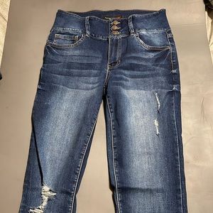 High rise triple button skinny jeans YMI brand lightly worn